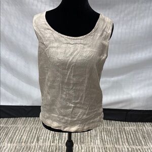 Adrienne Vittadini linen Cream Tank Top